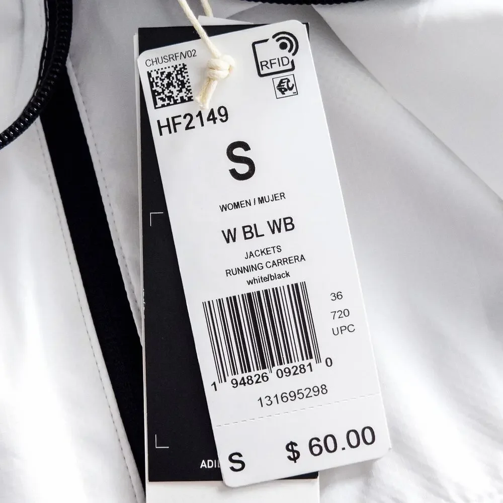 Adidas Carrera Running Jacket Women's Size Small White Sporty Streetwear - Picture 12 of 12